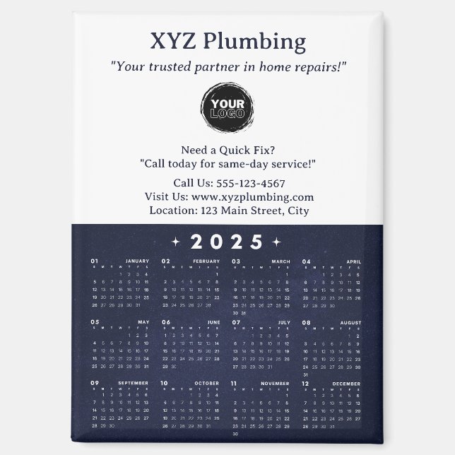 Aimant Calendrier professionnel (Recto)