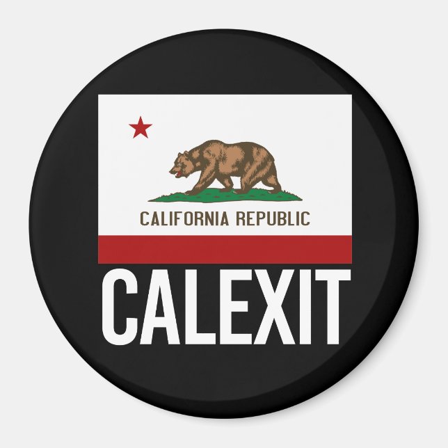 Aimant Calexit - California Exit Drapeau blanc - - (Devant)
