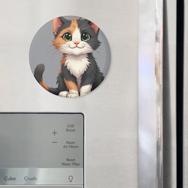 Aimant Calico Kitten Whimsical avec attitude (In situ (réfrigérateur))