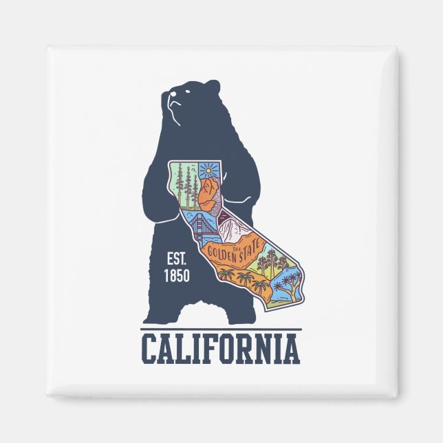Aimant California Bear Golden State Porte - clé (Devant)