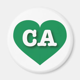 Aimant California Green Heart - J'aime CA