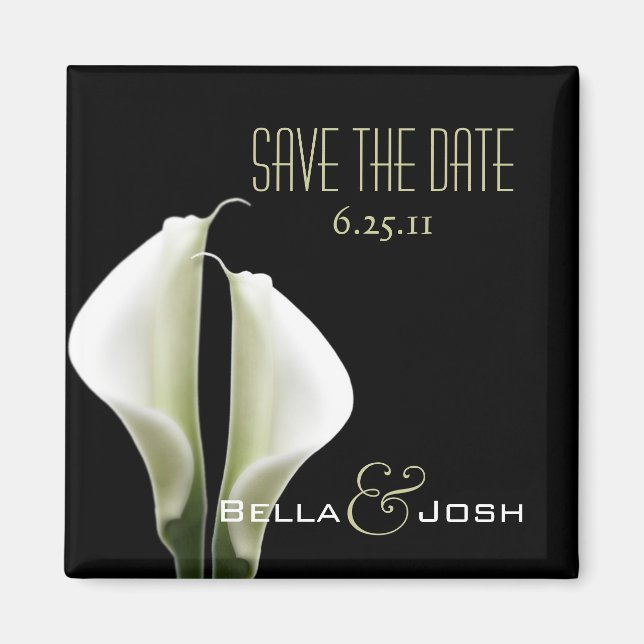 Aimant Calla Lillies Enregistrer l'aimant de date (Devant)