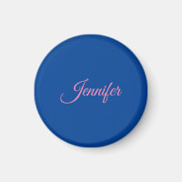 Calligraphie Élégant Rose Bleu Nom Personnalisé