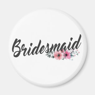 Aimant Calligraphie simple du Mariage de Bridesmaid Mag