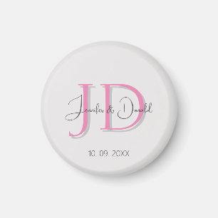 Aimant Calligraphie tendance monogramme de script classiq