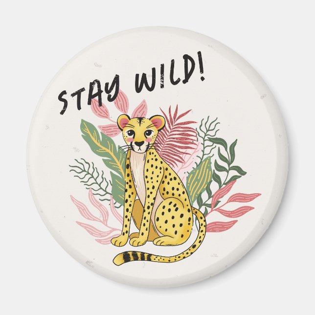 Aimant Calling All Party Animals Cheetah Birthday Favors (Devant)