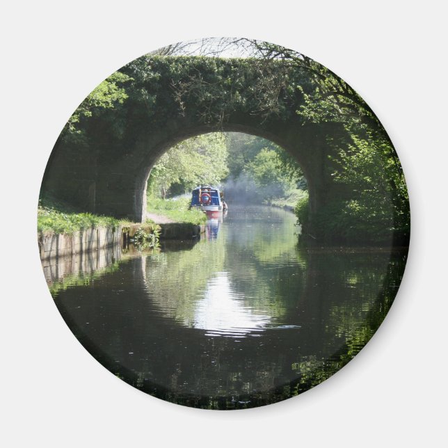 Aimant Calme Bateau bleu Llangollen Canal (Devant)