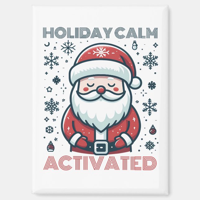 Aimant Calme de vacances personnalisable Père Noël (Recto)