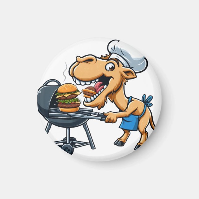 Aimant Camel eating a hamburger (Devant)
