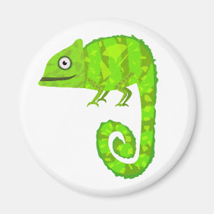 Aimant Caméléon mignon vert