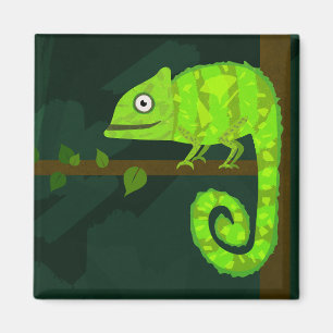 Aimant Caméléon mignon vert