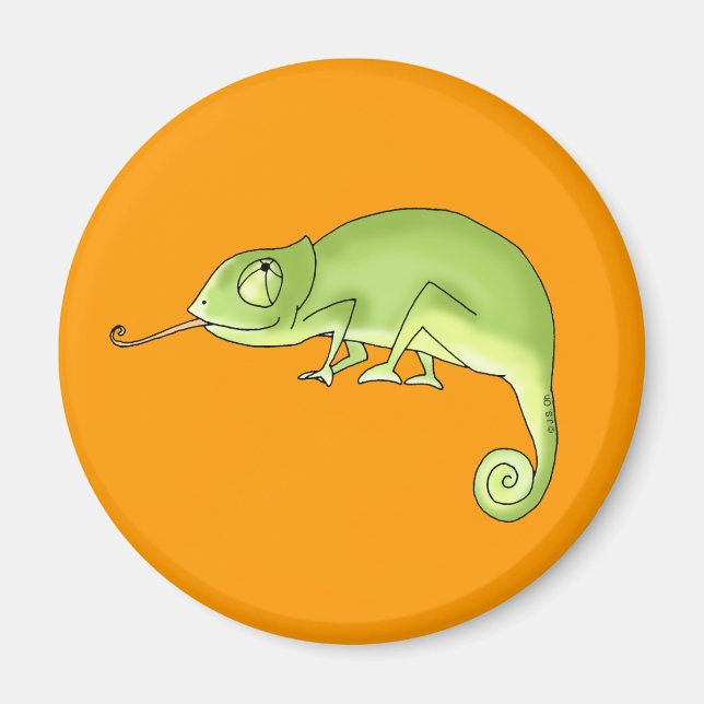 Aimant Caméléon vert (Devant)