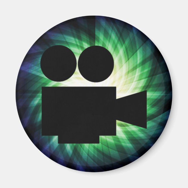 Aimant Caméra de cinéma cool; film vidéo (Devant)