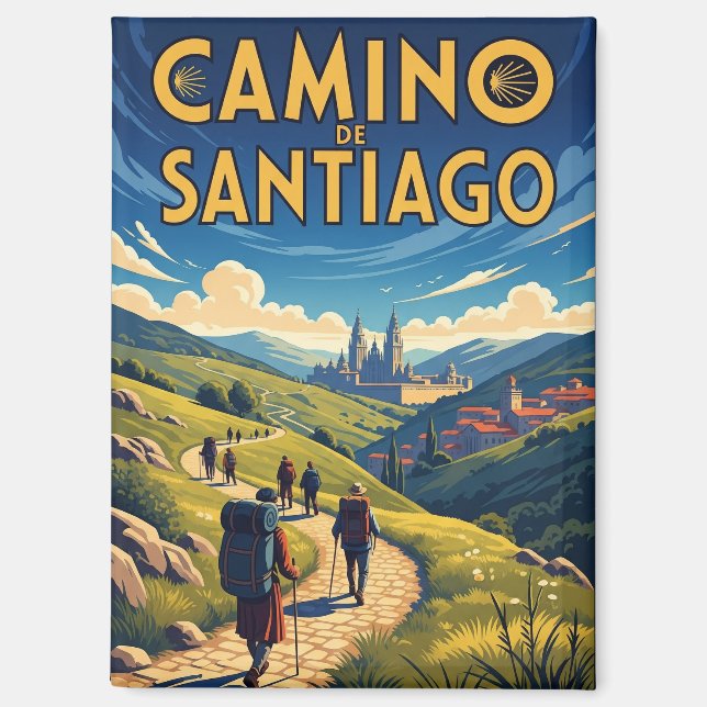 Aimant Camino de Santiago Randonnée (Recto)