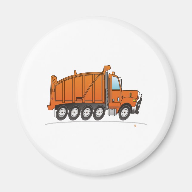 Aimant Camion à vidange lourd Orange (Devant)