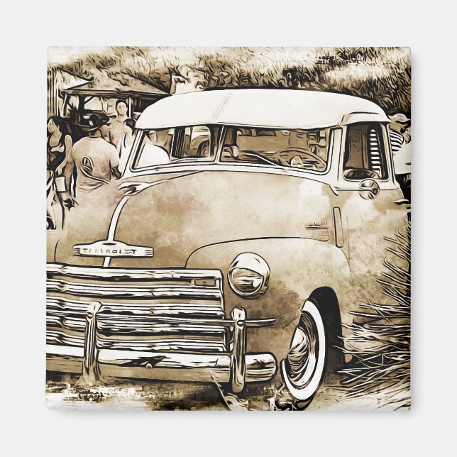 Aimant Camion Chevrolet classique des années 50 (Devant)