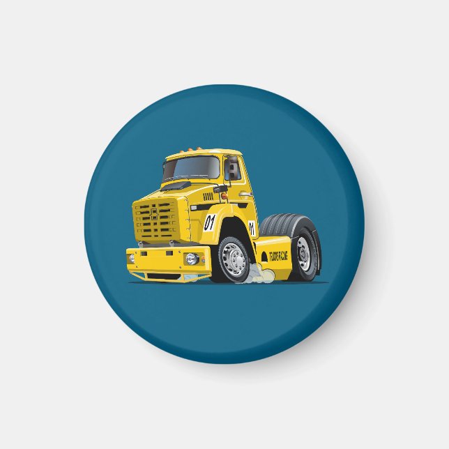 Aimant camion de course de dessin animé (Devant)