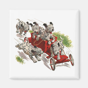 Aimant Camion de pompiers dalmatien mignon de chiots