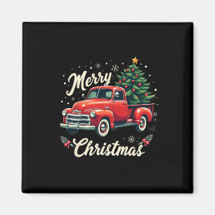 Aimant Camion de ramassage rouge Joyeux Arbre de Noël Vac