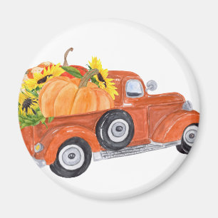 Aimant Camion de ramassage Vintage Orange rouillé avec Ci