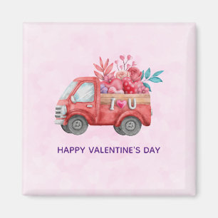 Aimant Camion mignon Love portant des bonbons Valentine