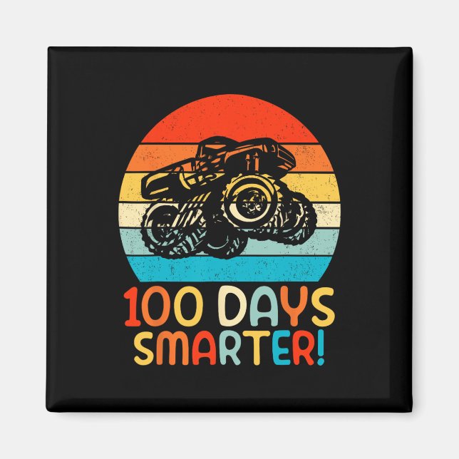 Aimant Camion Monster 100 Jours De L'École Maternelle Sma (Devant)