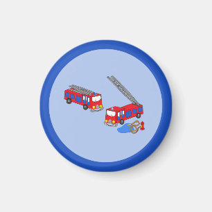 Aimant Camions pompiers rouges