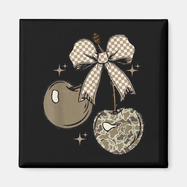 Aimant Camo Checkered Cherry Bow, Hunting,checkered Patte (Devant)
