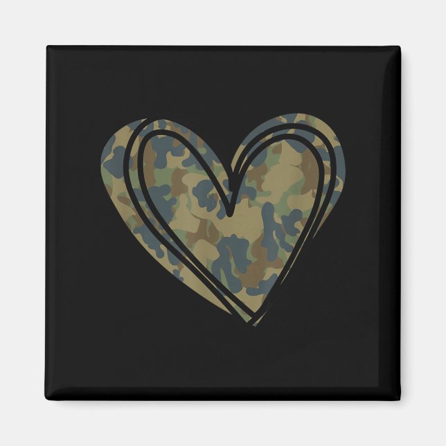 Aimant Camo Print Heart Valentines Day  (Devant)