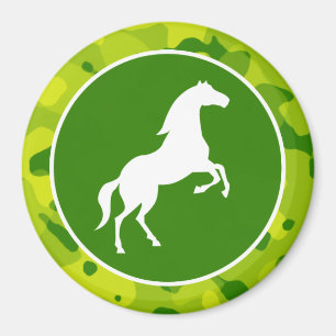 Aimant Camo vert pomme; Cheval, équestre