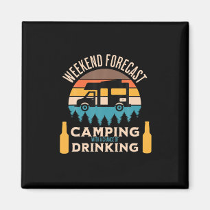 Aimant Camping à bière avec anniversaire à bière