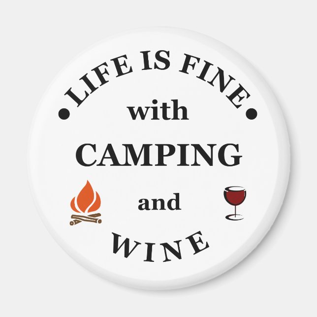 Aimant Camping de fond et les paroles de vin (Devant)