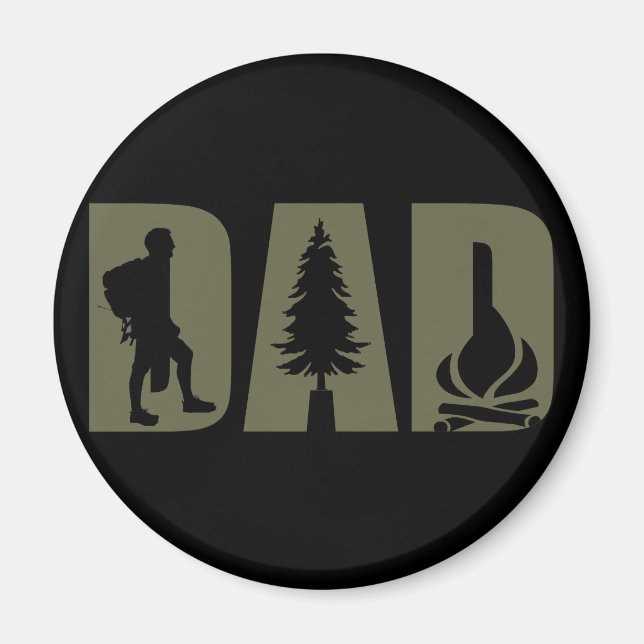 Aimant Camping et père de randonneur randonnée (Devant)