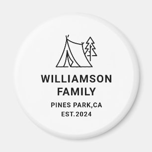 Aimant Camping familial personnalisé Voyage Réunion