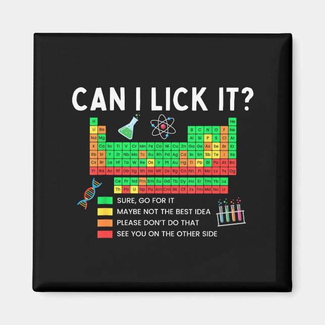 Aimant Can I Lick It Periodic Table Chart Science Teacher (Devant)