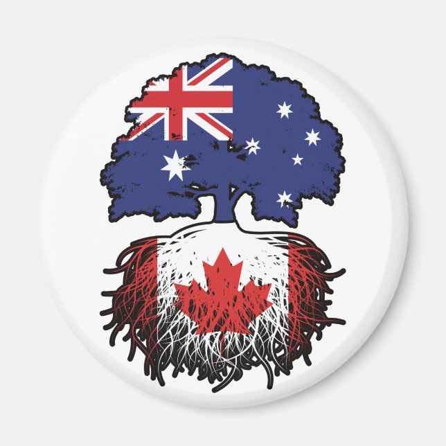 Aimant Canada Australie Australie racine d'arbre (Devant)