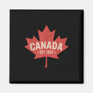 Aimant Canada Établi en 1867 Feuille d'érable rétro Vinta