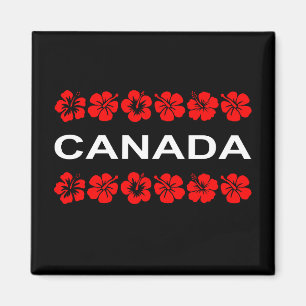 Aimant Canada Fleur rouge Aloha Bandes Couleur foncée