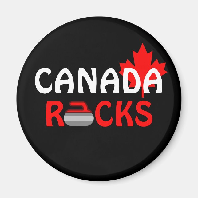 Aimant Canada Rocks - Curling (Devant)