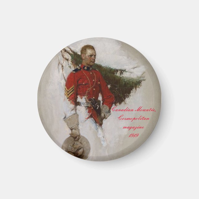 Aimant "Canadian Mountie, magazine Cosmopolite-1919" (Devant)
