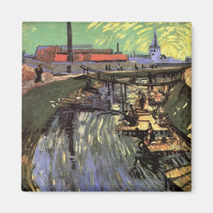 Aimant Canal avec femmes Laver par Vincent van Gogh