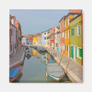 Aimant Canal de Venise, île de Burano, petites maisons