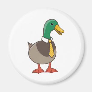 Aimant Canard colvert de dessin animé mignon avec une cra