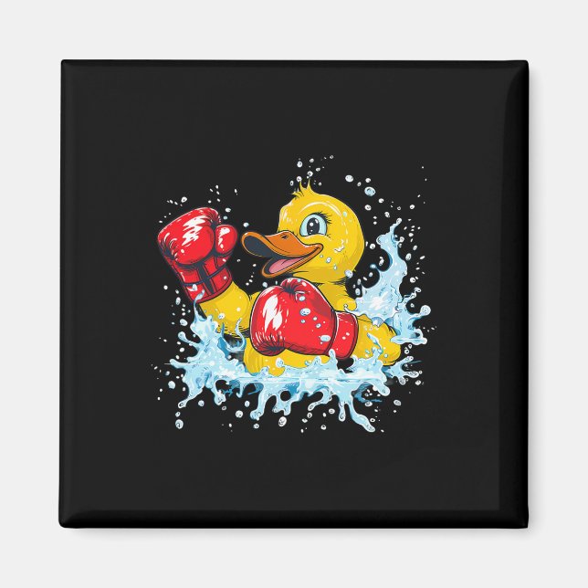 Aimant Canard en caoutchouc boxeur avec gants de boxe Kic (Devant)