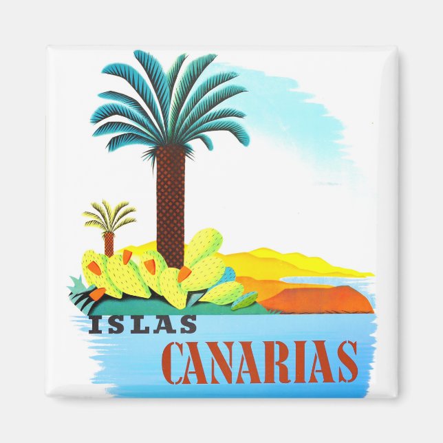 Aimant Canaries Espagne voyage vintage (Devant)