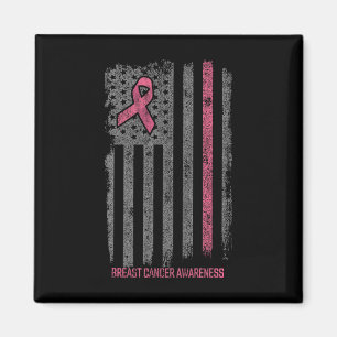 Aimant Cancer du sein Chemises Drapeau américain Cancer d