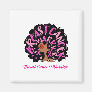 Aimant Cancer Guerrier Reine noire Femme rose Ribbon Roug