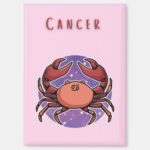 Aimant Cancer rose, zodiaque, impression signe du zodiaqu