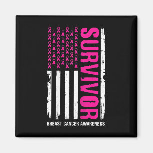 Aimant Cancer Survivant Mois Usa Drapeau Cancer du sein S