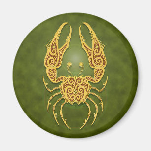 Aimant Cancer tribal vert complexe